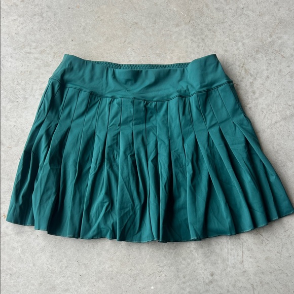 Moon Wood Plus Size Pleated Skirt High Waist with Shorts Sz XL Dark Green = - Picture 2 of 7